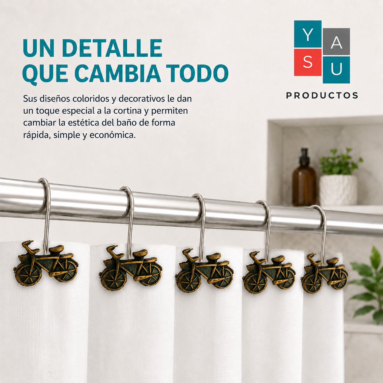 Beneficio ganchos bici dorado